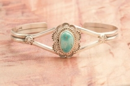 Genuine Royston Turquoise Sterling Silver Bracelet